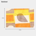 Orange and Yellow Floral Printed Single Bedsheet, , small