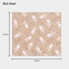 104 TC Cotton Blend Double Bedsheet with 2 Pillow Covers, , small image number null