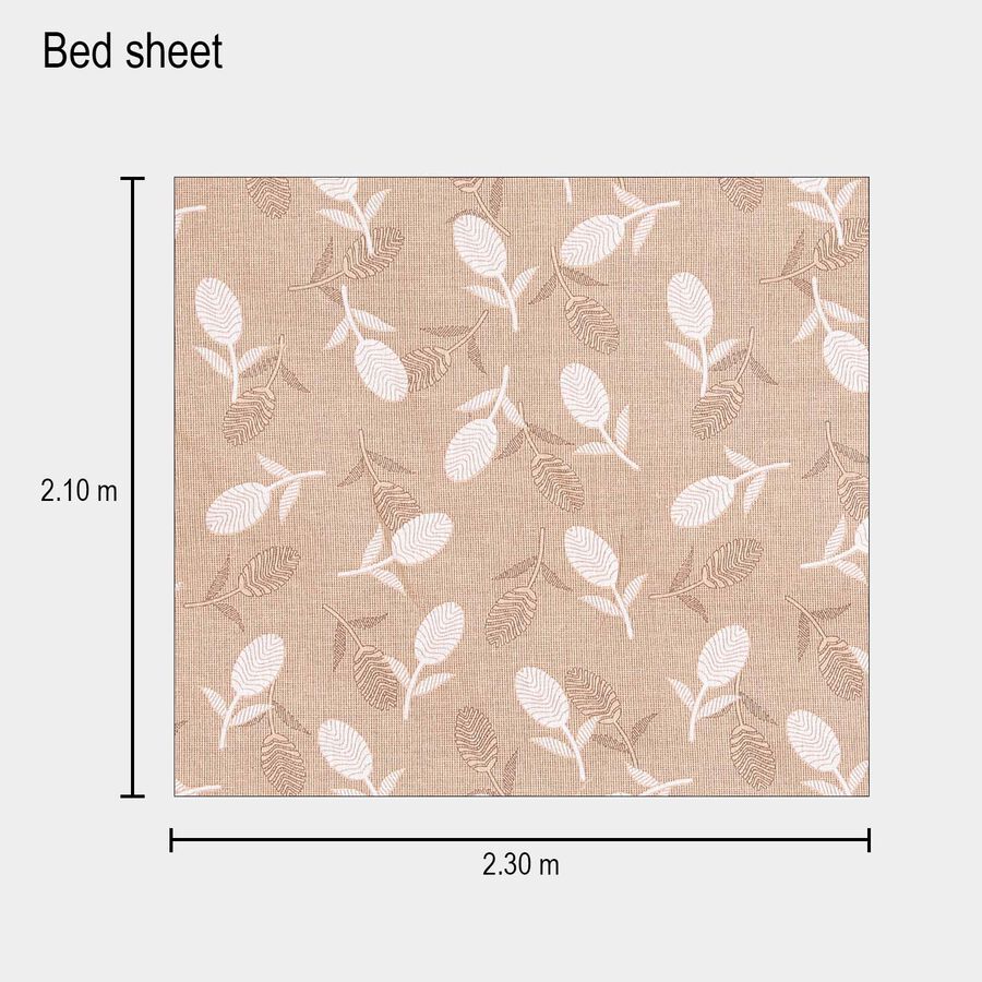 104 TC Cotton Blend Double Bedsheet with 2 Pillow Covers, , large image number null