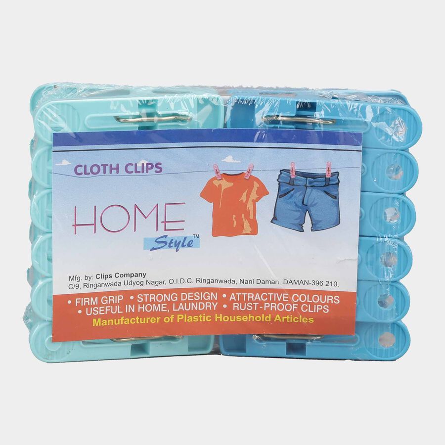 Plastic Cloth Clips-Set of 12 (Color/Design May Vary), , large image number null