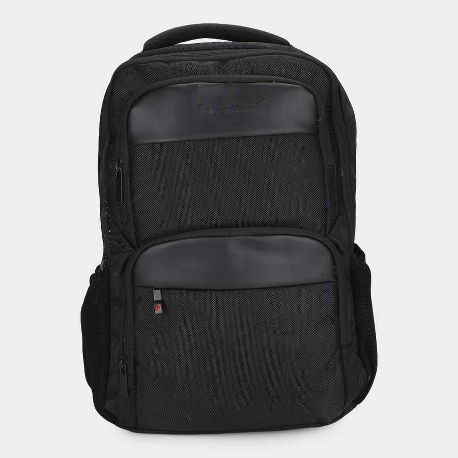 Black Polyester Laptop Back Pack, , large
