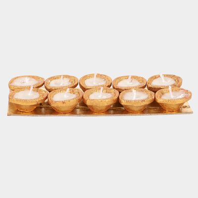 Diya With Wax, Set of 10