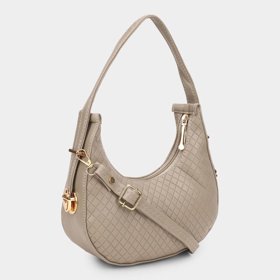 Women's Beige Polyurethane Hand Bag, , large image number null