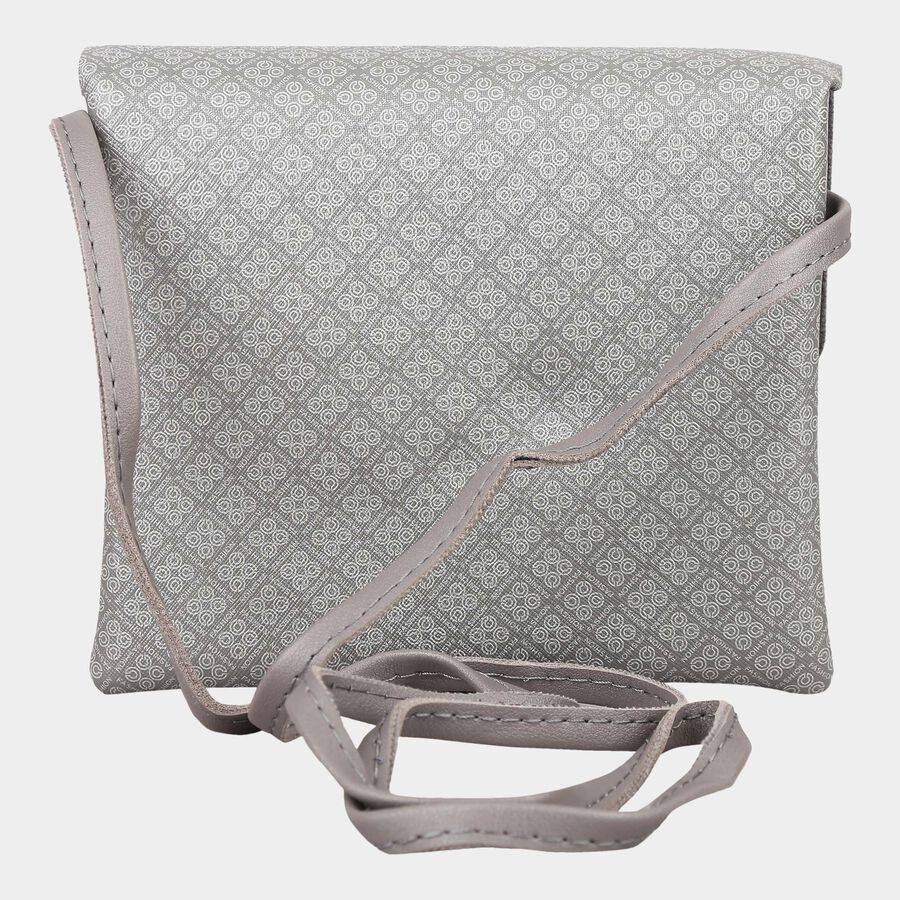 Women's Grey Polyurethane Sling Bag, , large image number null