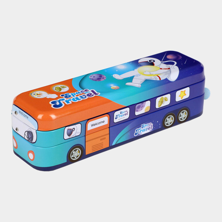 28 Pcs. Plastic Educational Pencil Box - Colour/Design May Vary