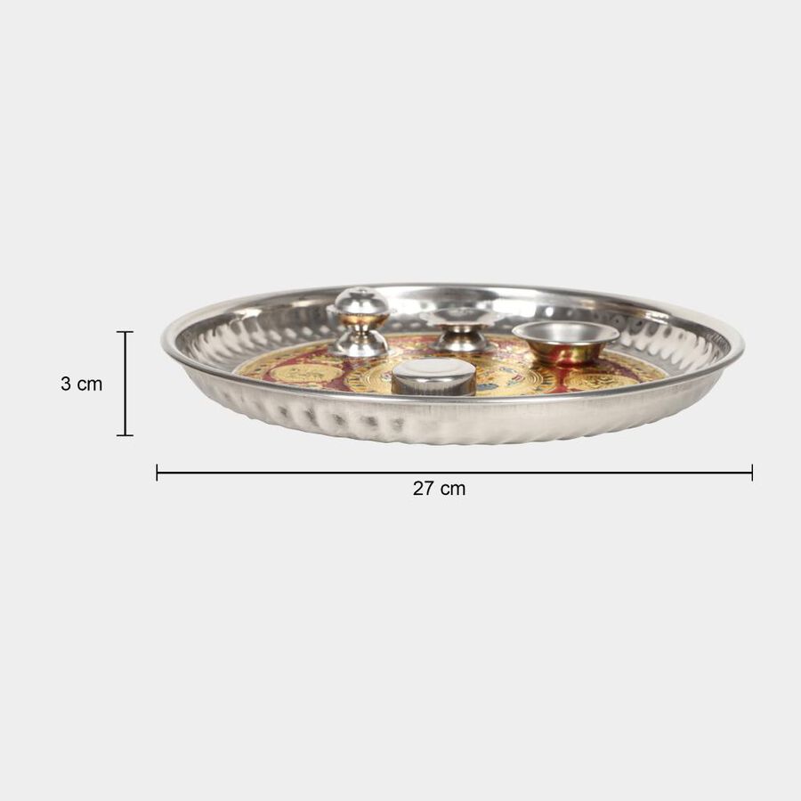 Steel Pooja Plate, , large image number null