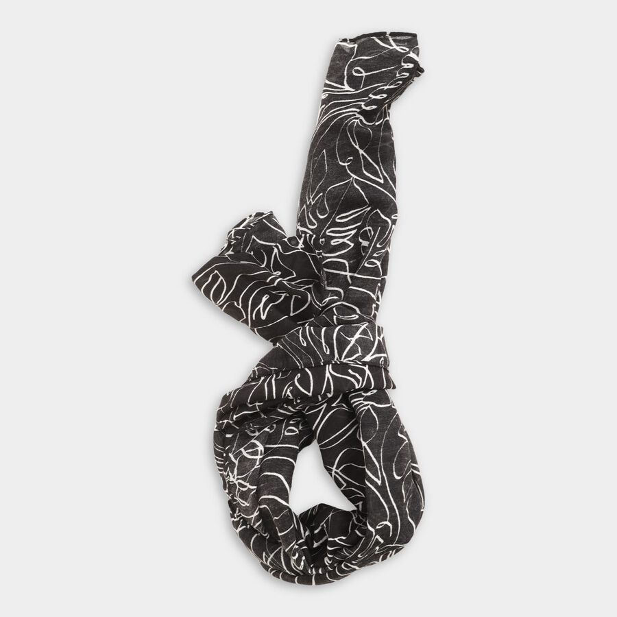 Women's Black Viscose Scarf, , large image number null