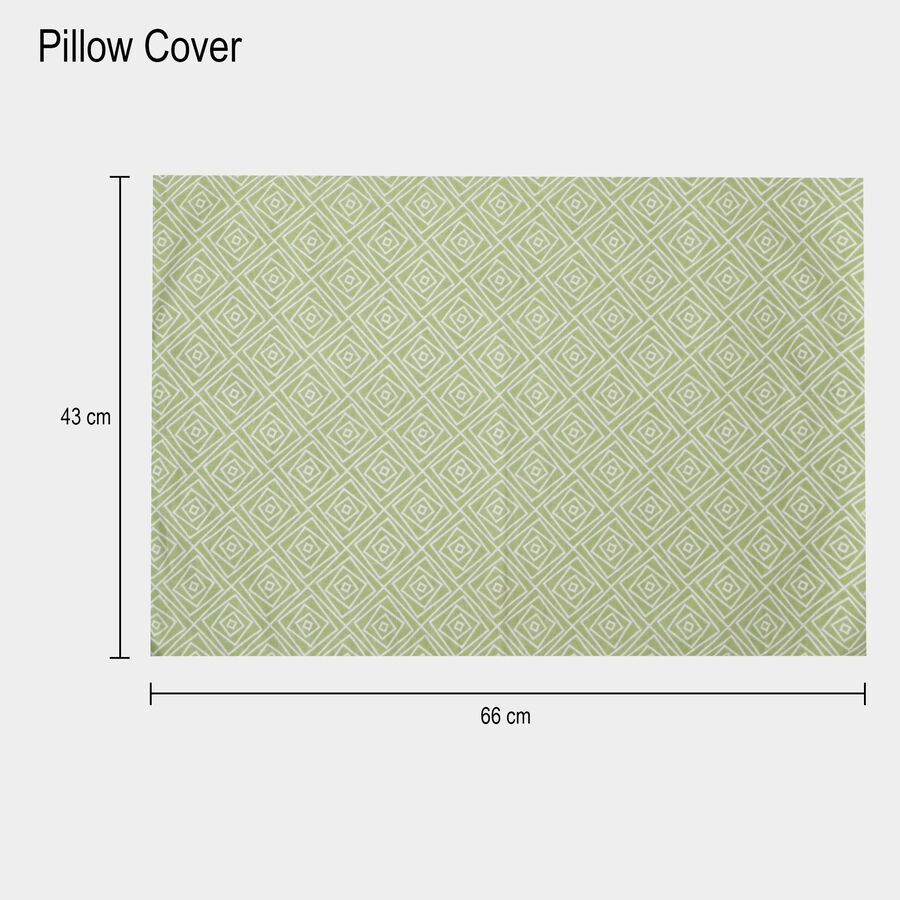 Green Polycotton Double Bedsheet With Pillow Cover, , large image number null