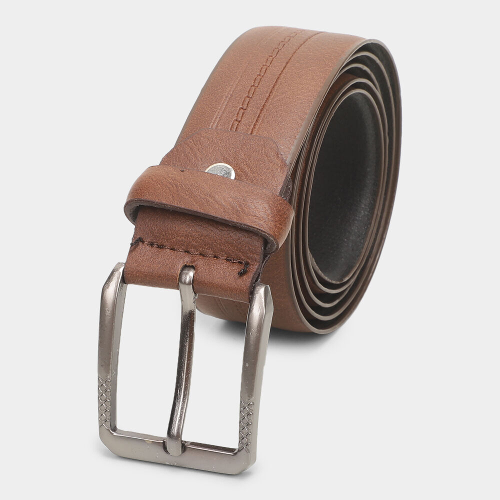 Black Tie                         Men's Brown Polyurethane Belt