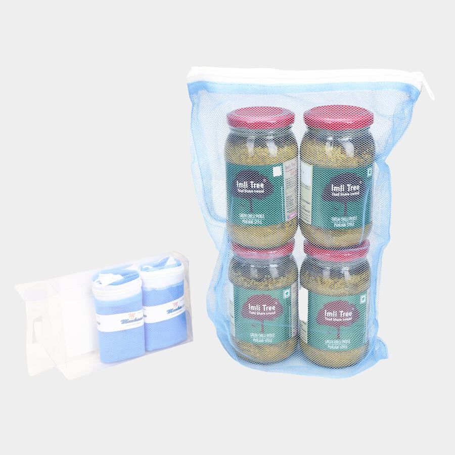 Blue Plastic Fridge Bag Set of 3, , large image number null