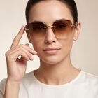 Men's Brown Plastic Mens Sunglasses , , small