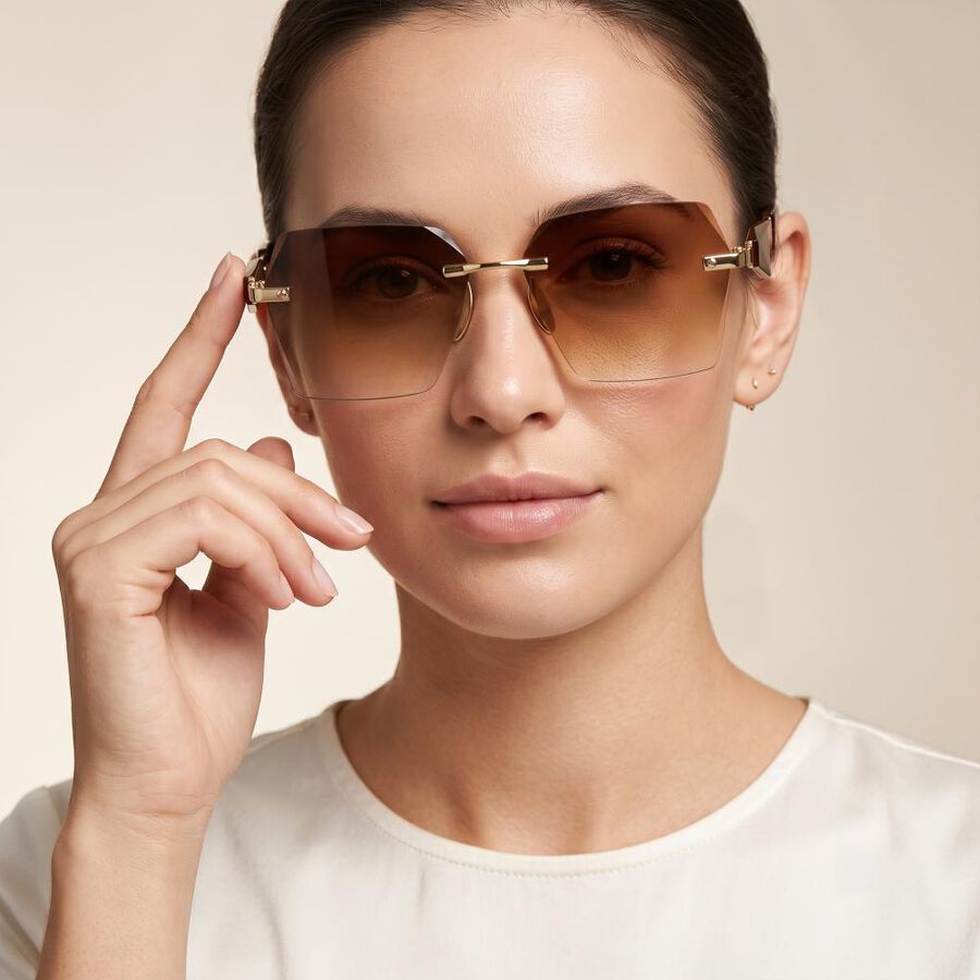 Men's Brown Plastic Mens Sunglasses , , large