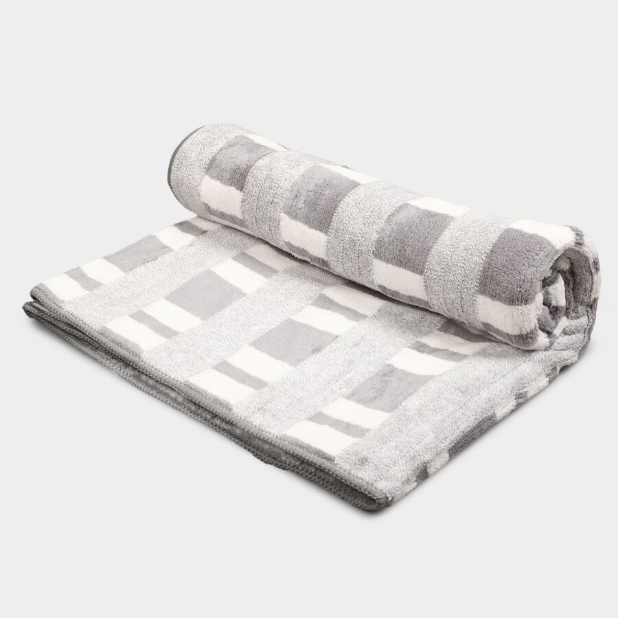 280 GSM Grey Microfiber Bath Towel, , large