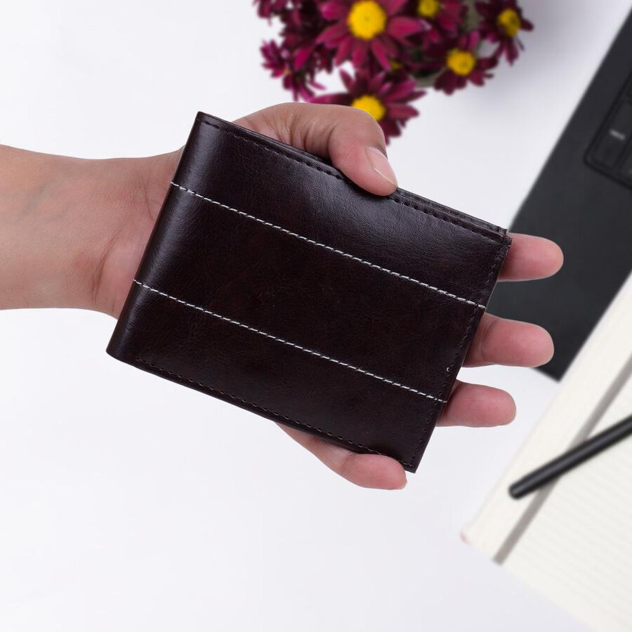 Men's Brown Polyurethane Wallet, , large image number null
