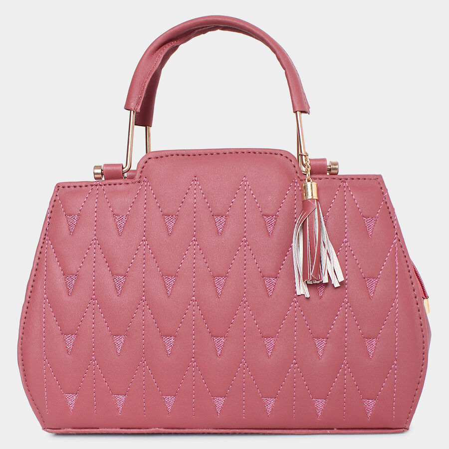 Women Embroidered Peach Handbag, , large image number null