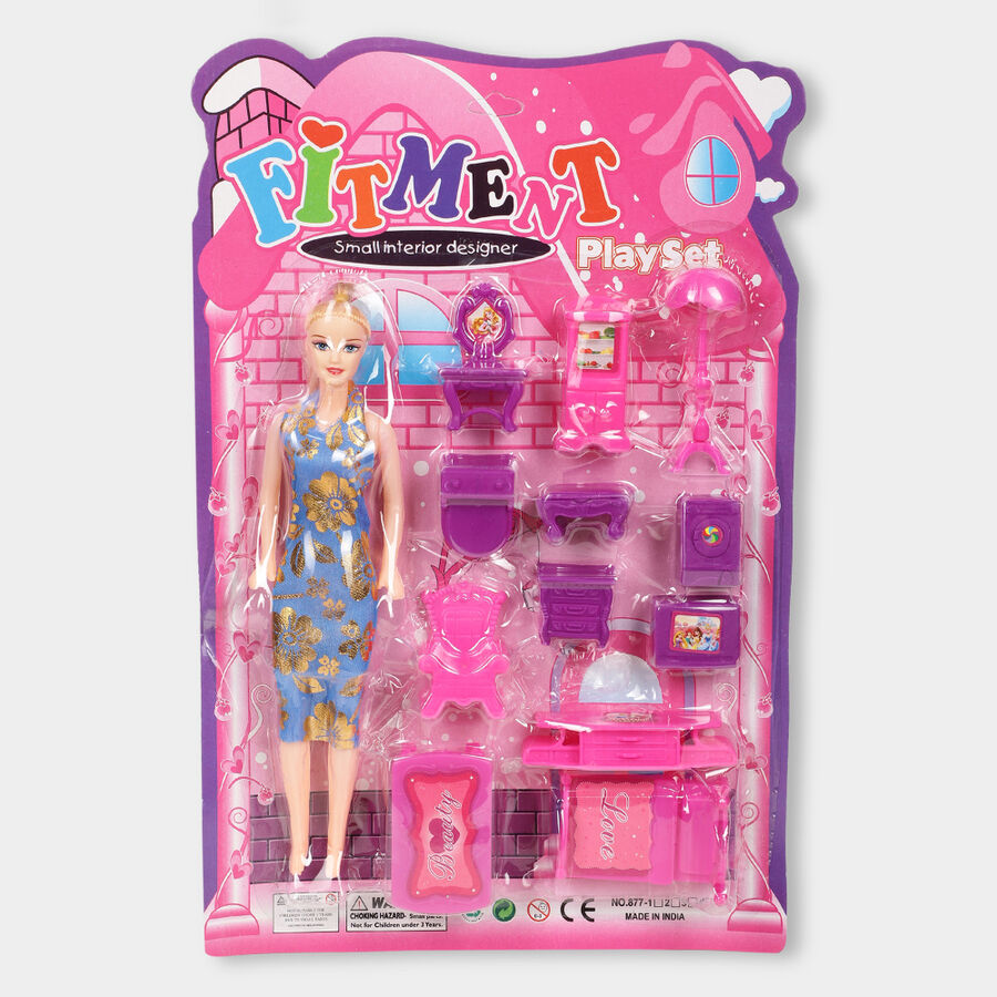 Kid's Plastic Doll Set, , large
