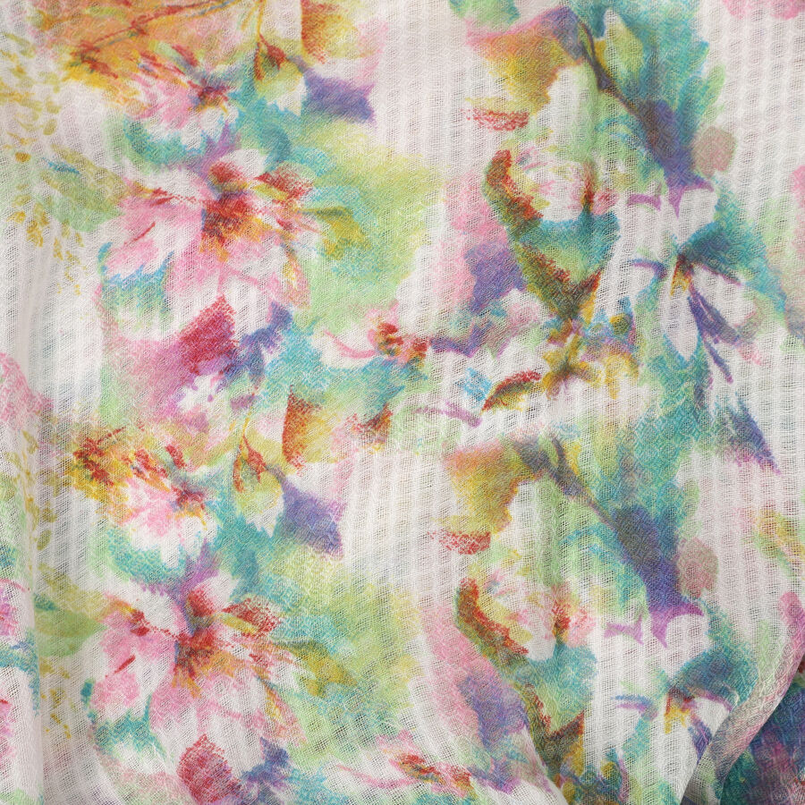 Women's Off-White Fabric Scarf, , large image number null