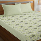 Green Polycotton Double Bedsheet With Pillow Cover, , small image number null