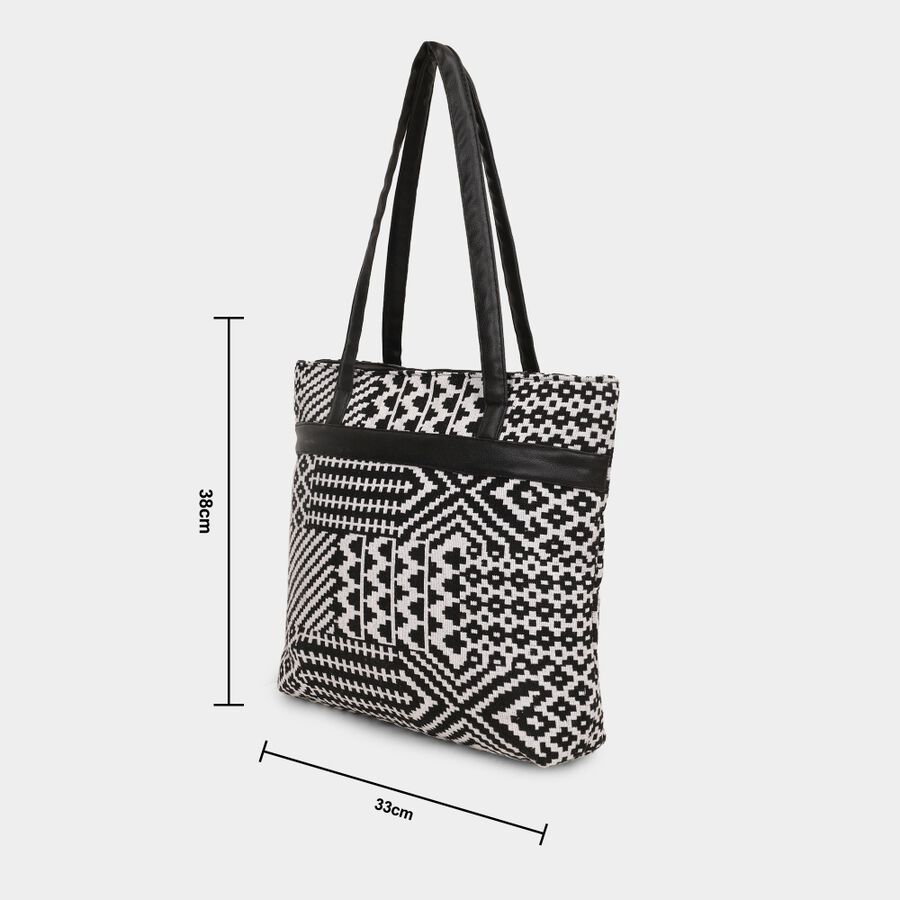 Women's Black Fabric-Polyester Tote Bag, , large image number null