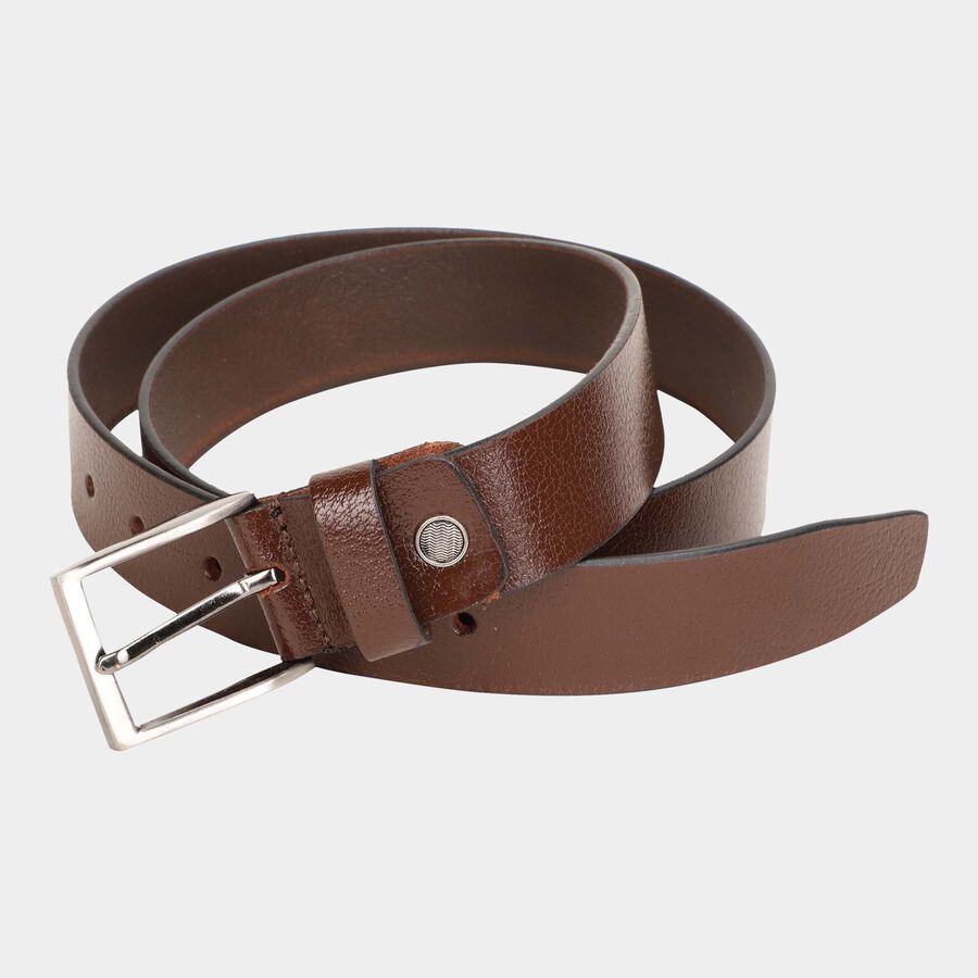 Men's Brown Leather Casual Belt, , large image number null
