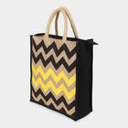Women's Black Jute Tote Bag, , small
