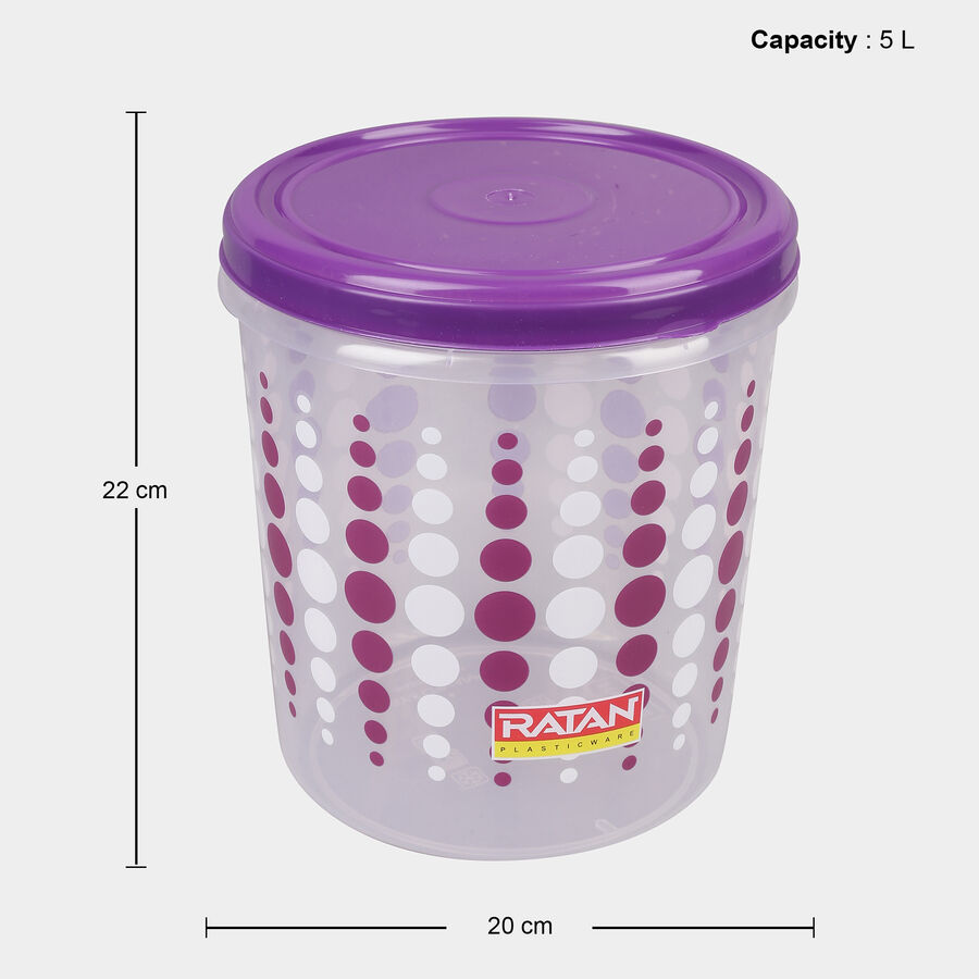 एयर-टाइट प्लास्टिक कंटेनर, 4 का सेट, 750 ml, 2 L, 5 L, 7.5 L, , large image number null