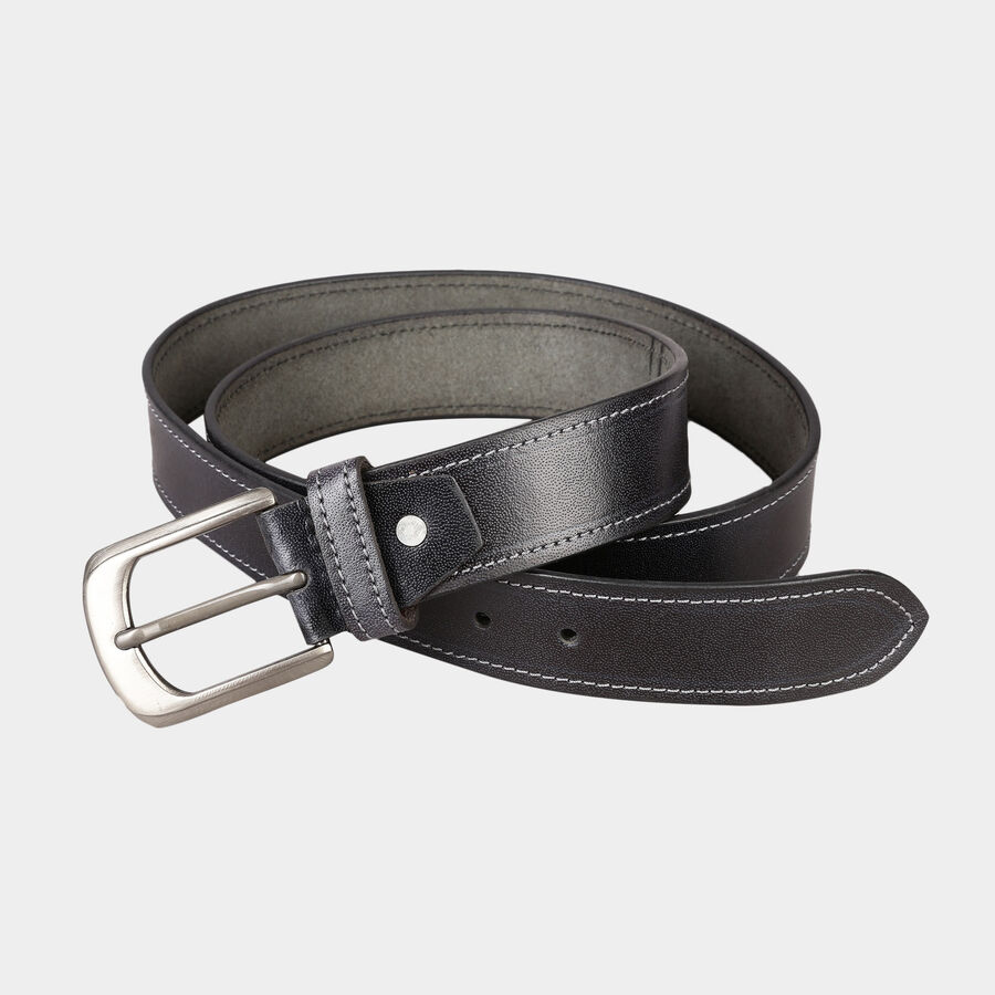 Men's Leather Casual Belt, Size 40, Textured, , large image number null
