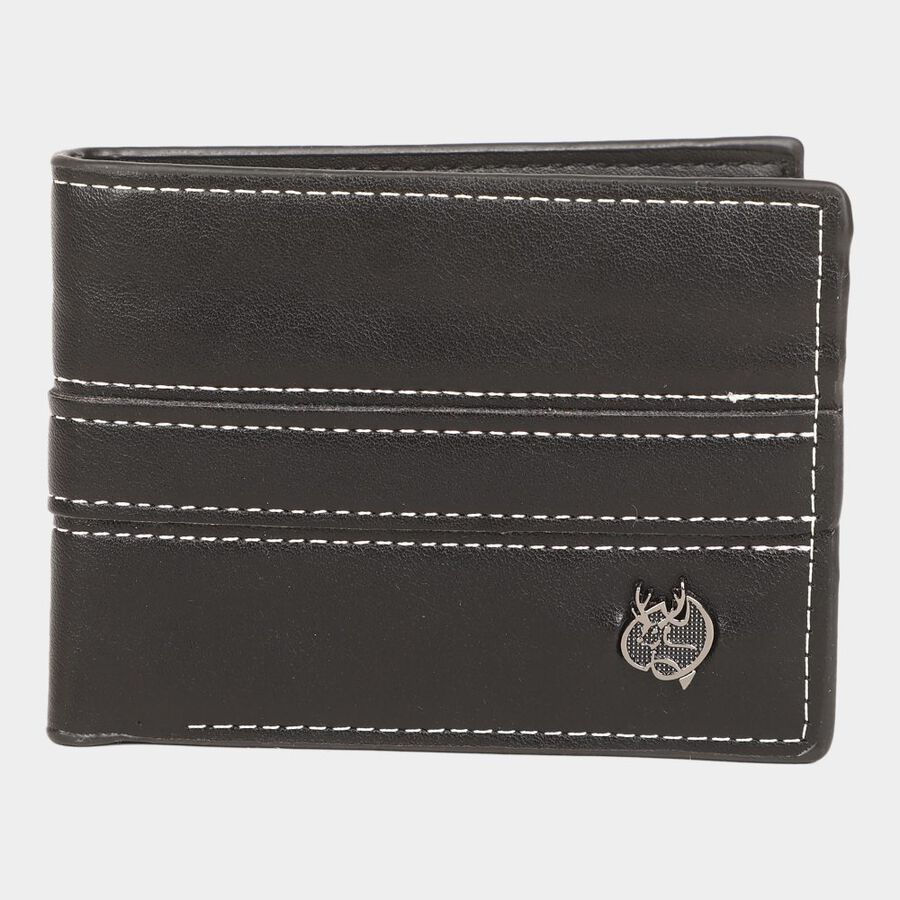 Men's Black Polyurethane Wallet, , large image number null