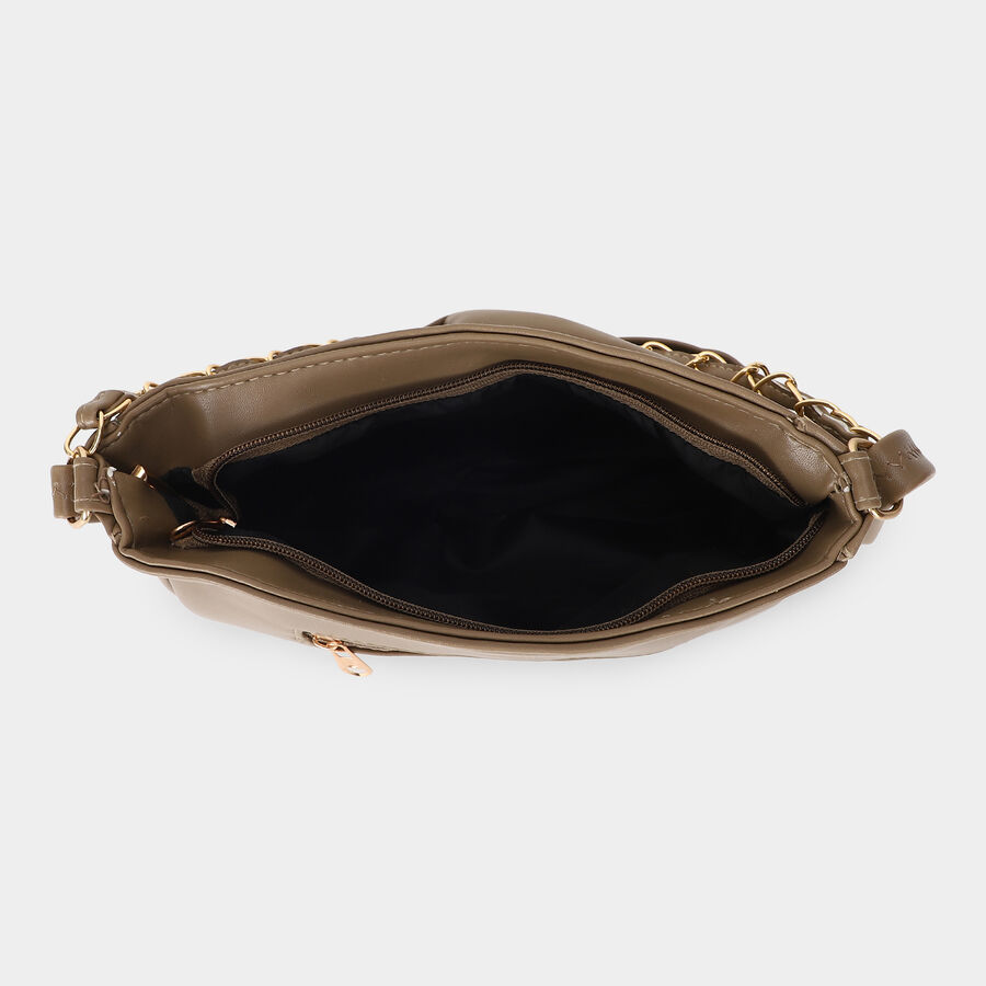 Woman's Beige Polyurethane Bag, , large
