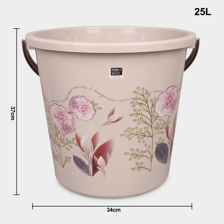 25L Brown Plastic Bucket, , large image number null
