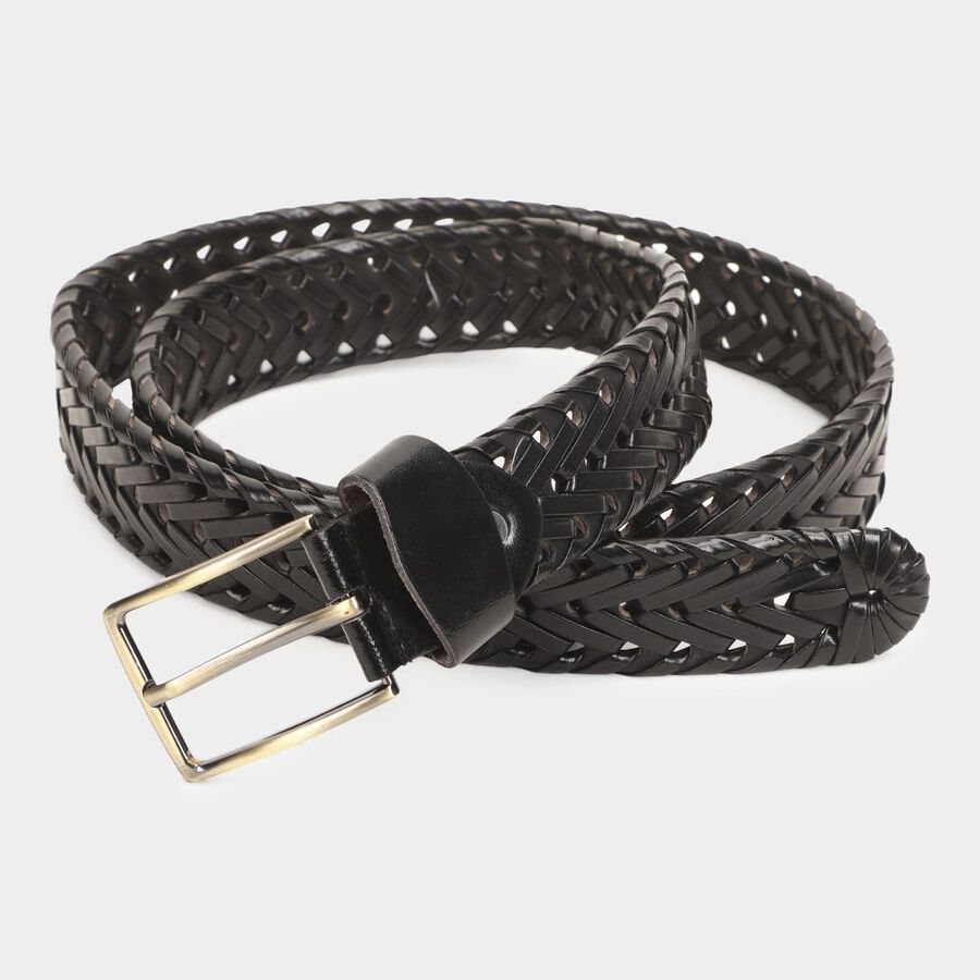Men's Black Polyurethane Casual Belt, , large image number null