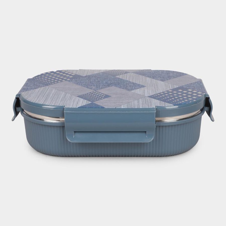 600ml Plastic & Steel Lunch Box, , large