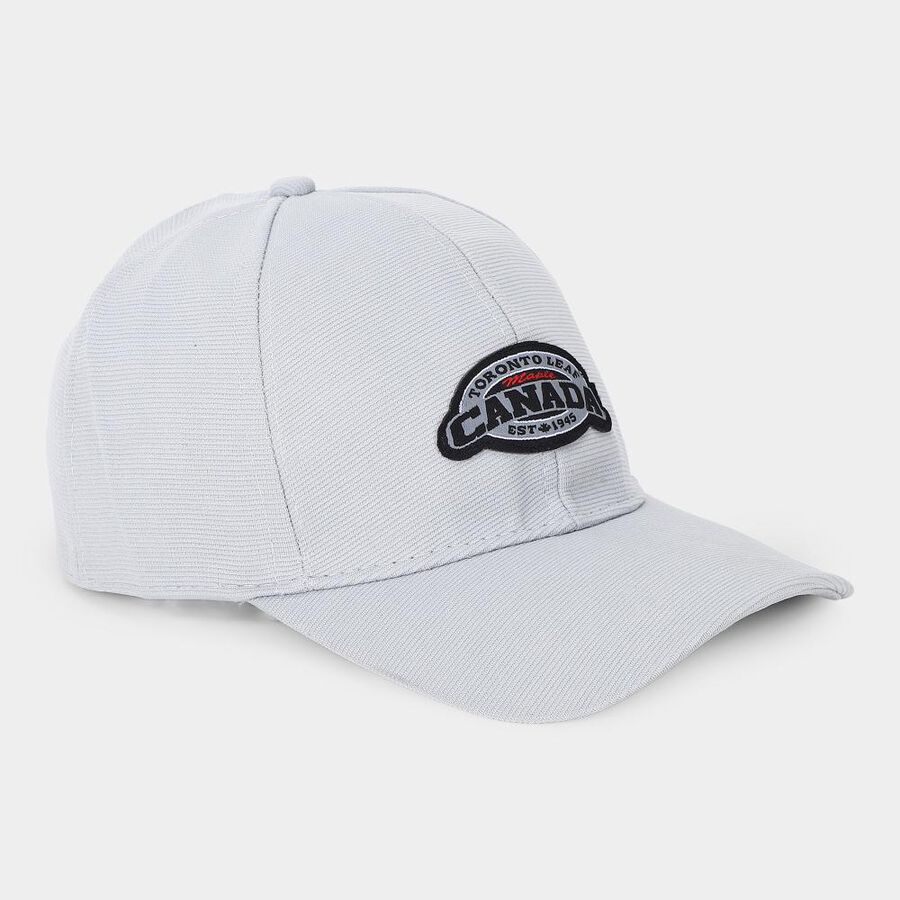 Men's Grey Fabric Caps, , large