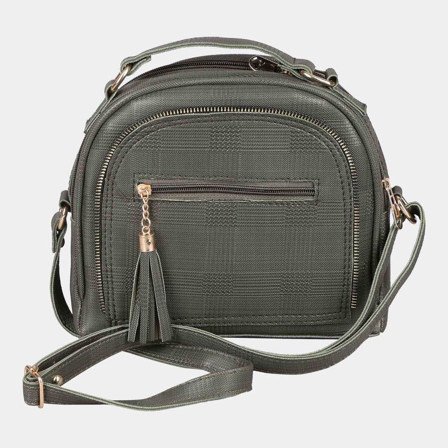 Women's Olive Polyurethane Handbag, , large image number null