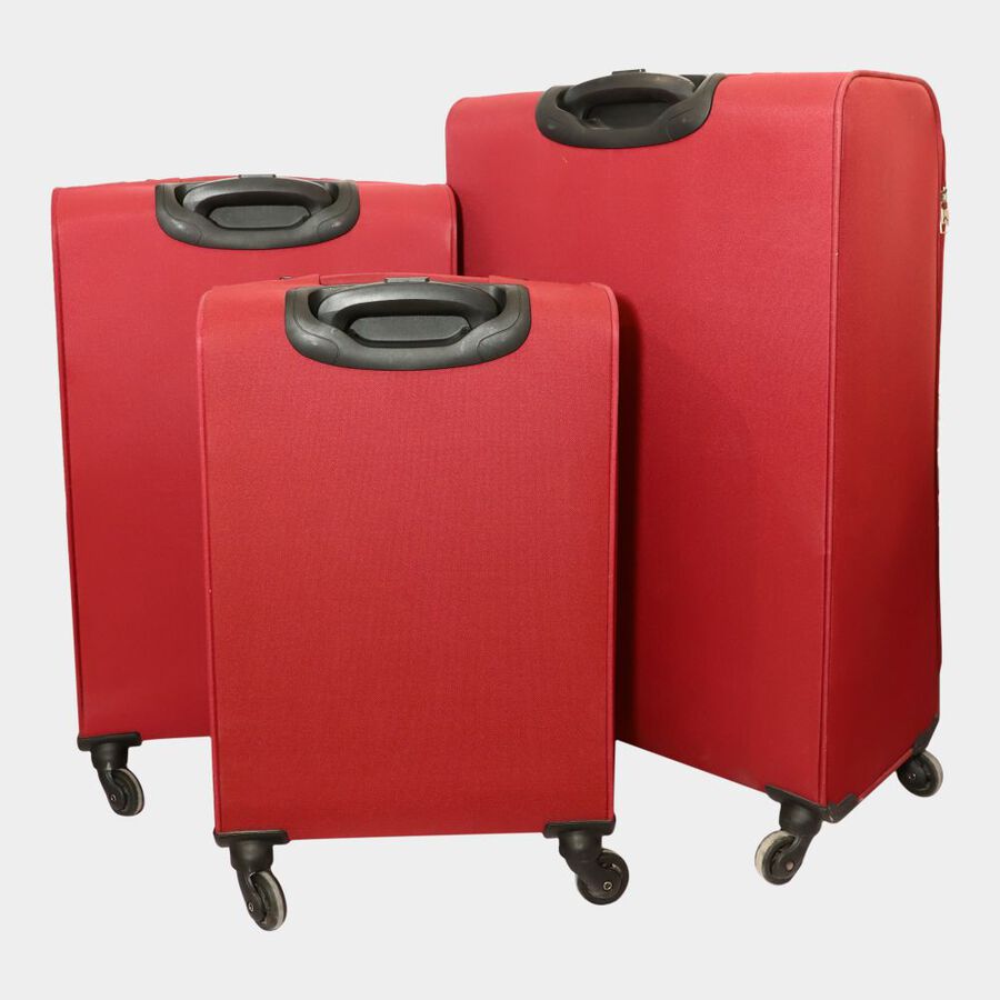 3 Pcs. 4-Wheel Polyester Soft Case Trolley, Small + Medium + Large, , large image number null