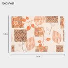 Orange Cotton Floral Printed Single Bedsheet, , small
