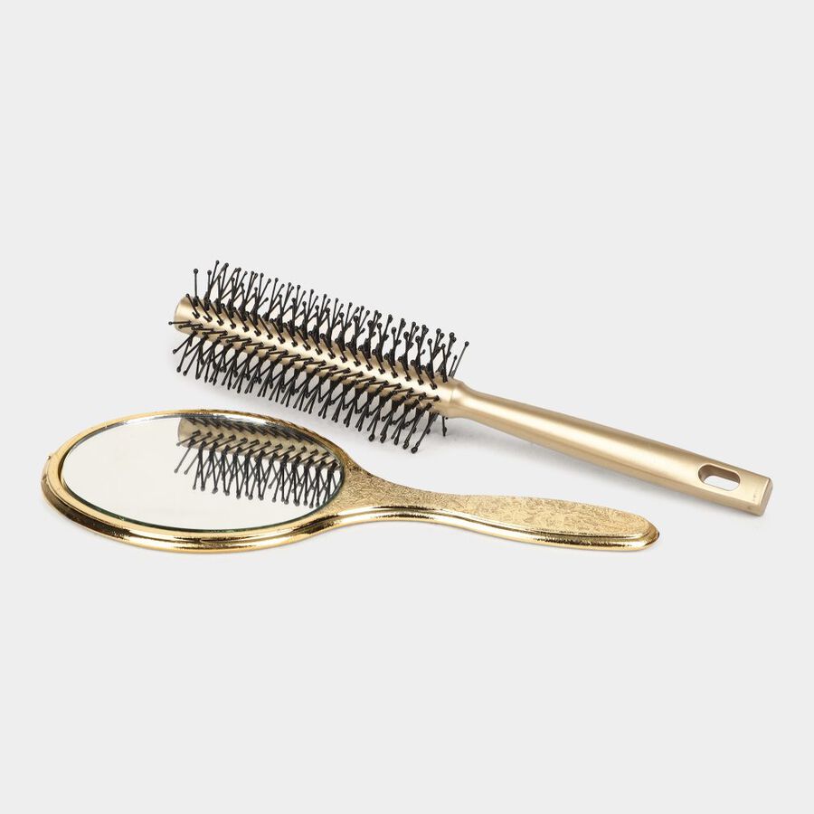 Plastic Hair Brush With Mirror, , large image number null