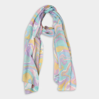 Women's Coral Polyester Scarfs