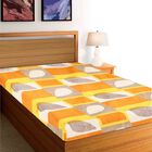 Orange and Yellow Floral Printed Single Bedsheet, , small