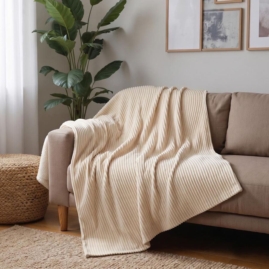 Brown Polyester Blanket, , large