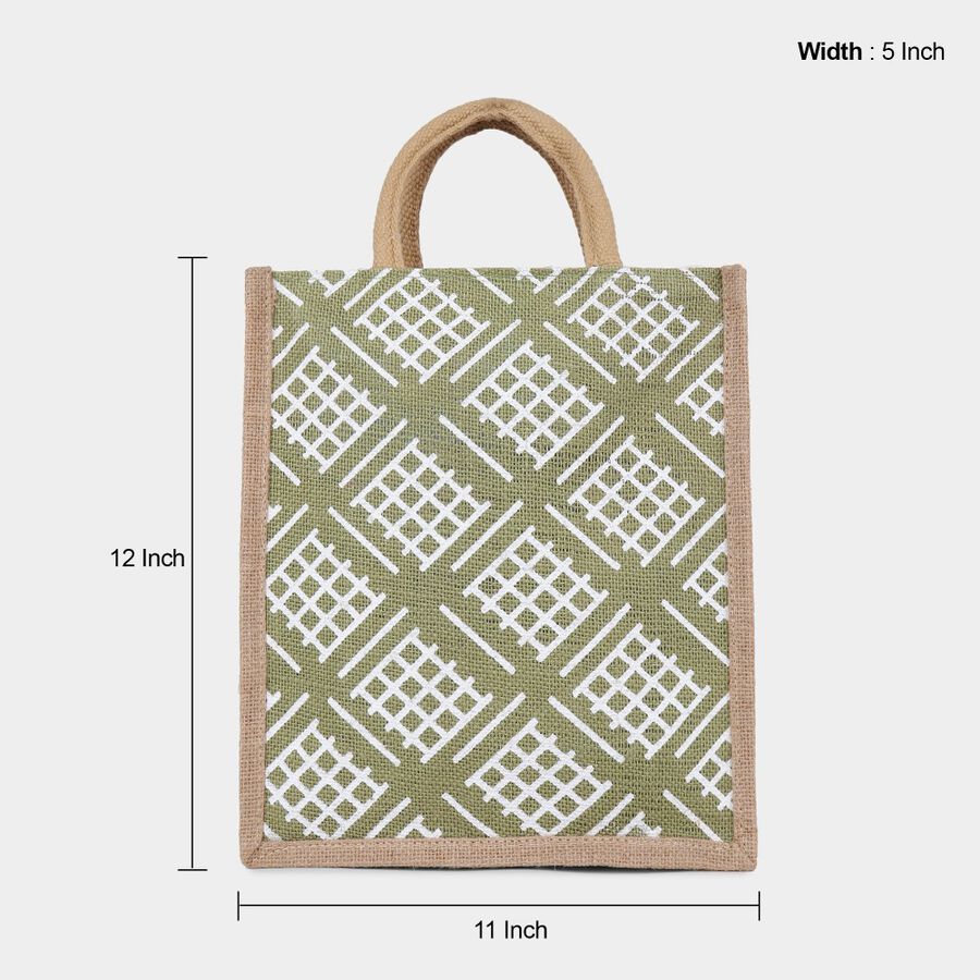Olive Jute Lunch Bag, , large image number null