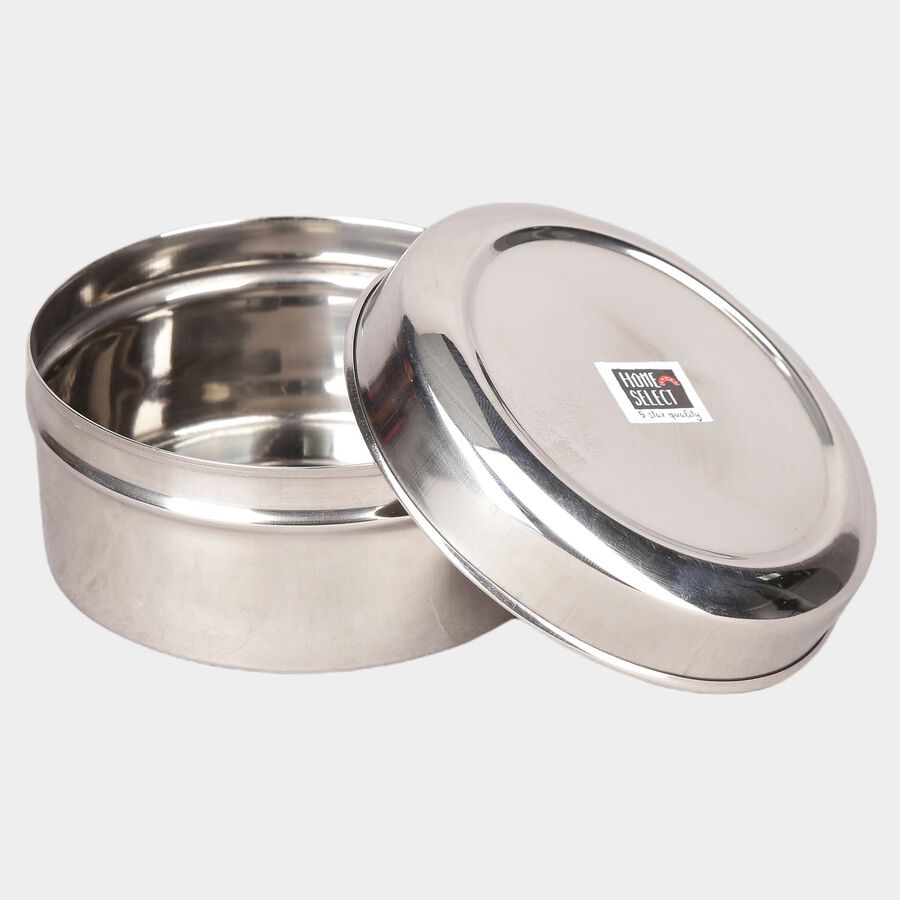 Stainless Steel Round Container (Poori Dabba) - 350 ml, , large image number null