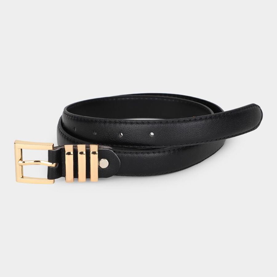 Women's Black Pu Belt, , large