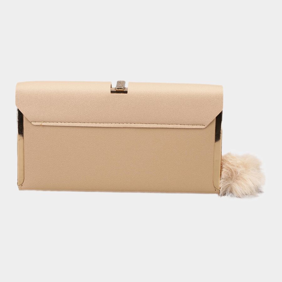Women's Tan Polyurethane Clutch Bag, , large image number null