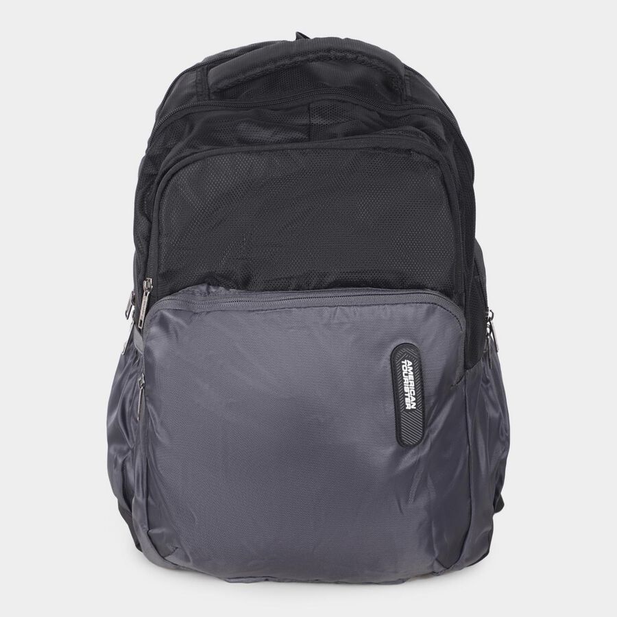 Dark Grey Polyester Backpack with Laptop Compartment, , large image number null