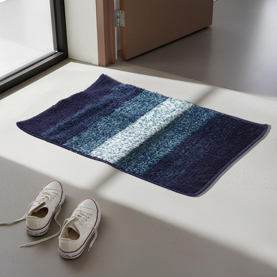 Anti-SKId Blue Polyester Door Mat, , large image number null