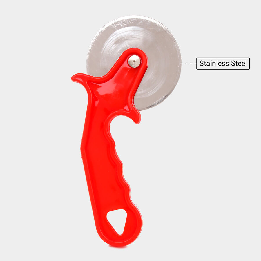 Stainless Steel Wheel Pizza Cutter - Colour/Design May Vary, , large image number null