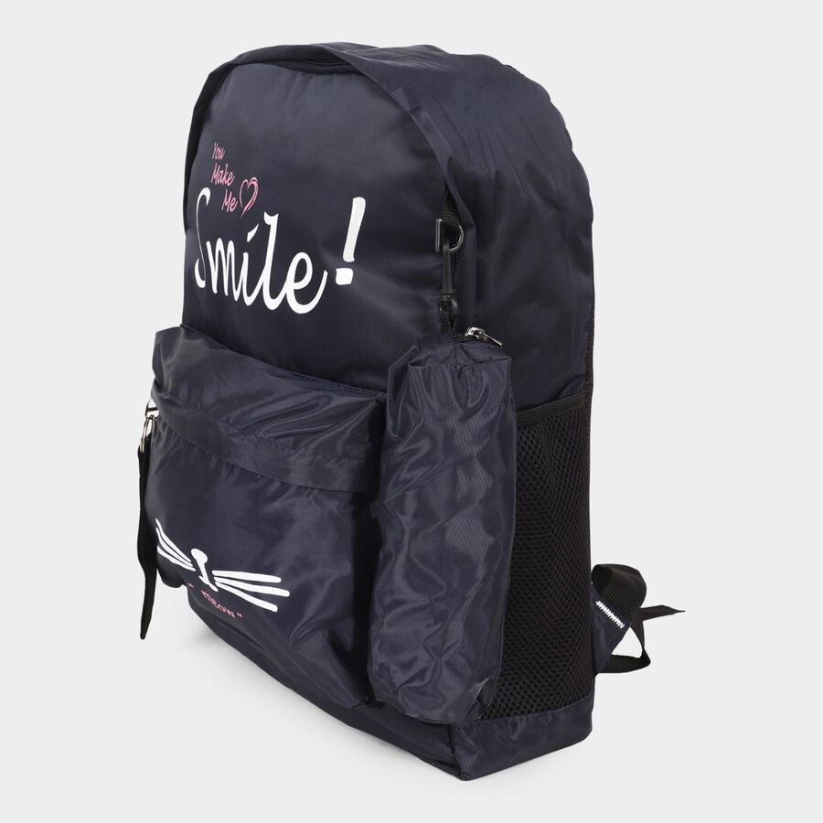 Women's Blue Fabric Backpack, , large image number null