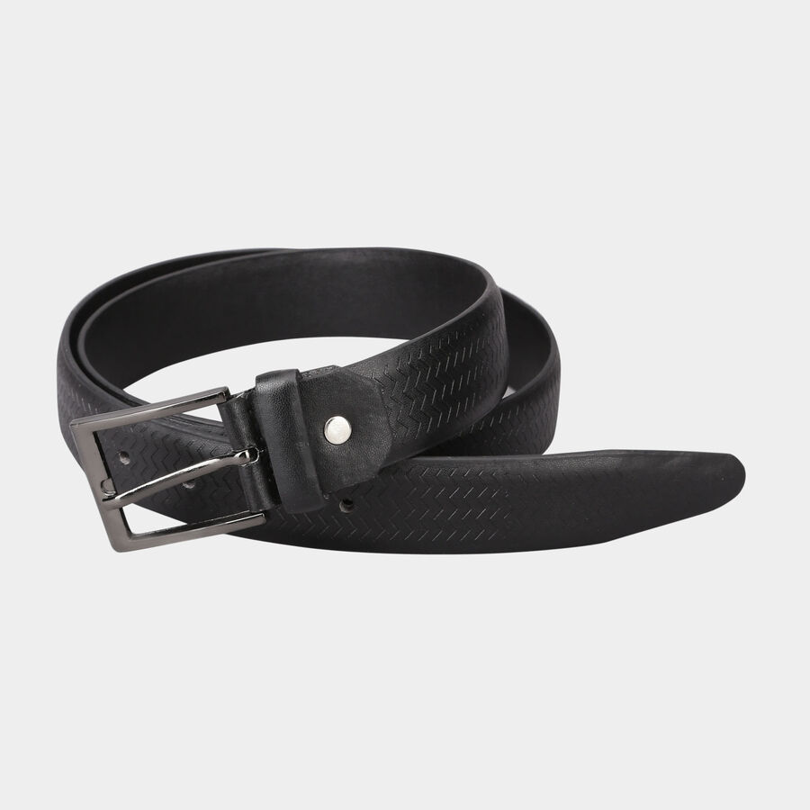 Men's Black Polyurethane Casual Belt, , large image number null