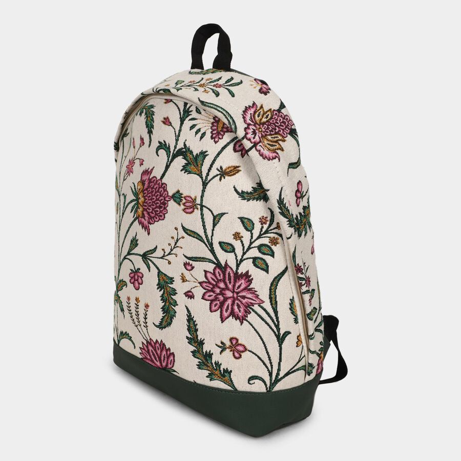 Women's Beige Fabric Backpack, , large image number null